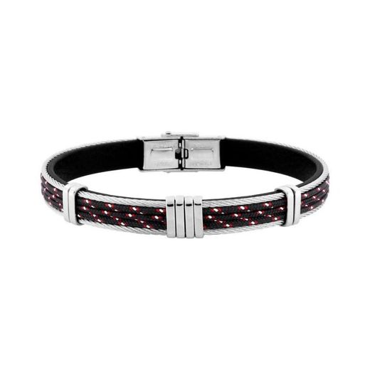 Pulseira de Aço Argyor-MRM (AC)403327 Corda Preta com Cinza
