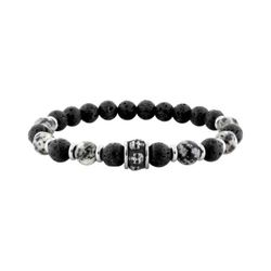 Pulsera Acero Argyor-MRM (AC)403331 Piedras Negras Y Grises