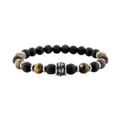 Pulsera Acero Argyor-MRM (AC)403332 Piedras Ojo De Tigre Y Negras