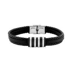 Pulsera Acero Argyor-MRM (AC)403358 Piel Negra Multiple