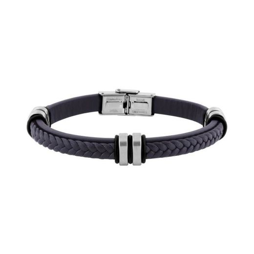 Pulseira de couro trançado cinza Argyor-MRM (AC)403363