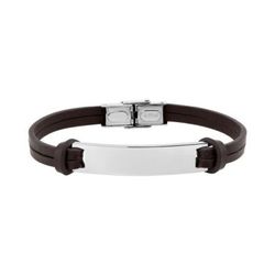 Pulsera Acero Argyor-MRM  (AC)403397 Piel Marrón Con Placa