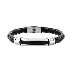 Pulsera Acero Argyor-MRM  (AC)403403 Piel Negra Trenzada