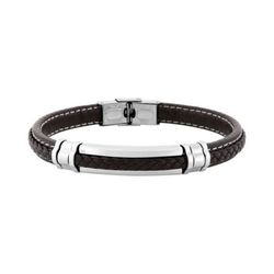 Pulsera Acero Argyor-MRM  (AC)403405 Piel Marrón Trenzada