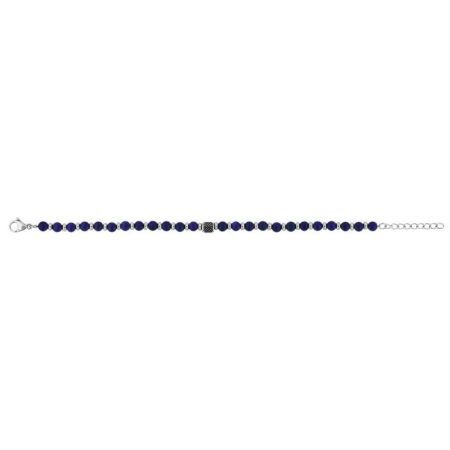 Pulseira de elos de aço Argyor-MRM (AC)403414 com pedras azuis