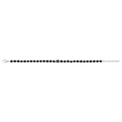 Pulsera Acero Argyor-MRM  (AC)403416 Eslabones Con Piedras Negras