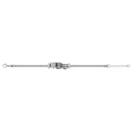 Pulseira de aço mesh com pingentes de princesa e coração Argyor-MRM (AC)403439
