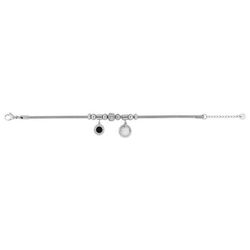 Pulsera Acero Argyor-MRM  (AC)403446 Malla Con Charms Colgantes Blanco Y Negro