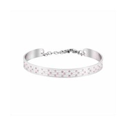 Pulsera Acero B16447 Cadena Circonitas Rosadas