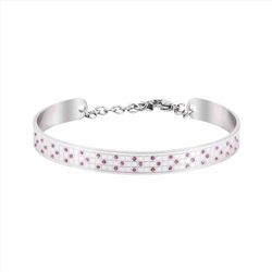 Pulsera Acero B16450 Cadena Circonitas Rosadas