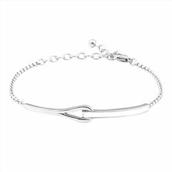Pulsera Acero B16484 Cadena Franja Blanca