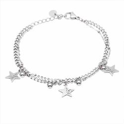 Pulsera Acero B22007 Doble Estrellas