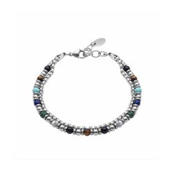Pulsera Acero B23071 Cadena Con Piedras Multicolor