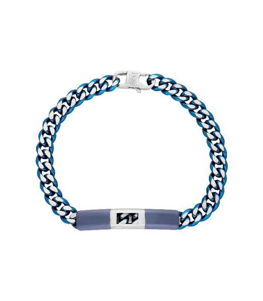 Liska Men's Two-Tone Blue Steel Bracelet RB188BR-A Chain