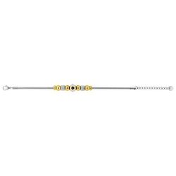 Pulsera Acero Bicolor Dorado Argyor MRM (AC)403A53 Bolas En Brillo