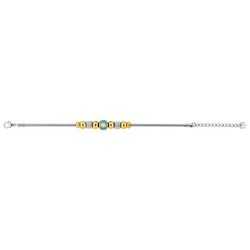 Pulsera Acero Bicolor Dorado Argyor MRM (AC)403A54 Bolas En Brillo