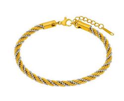 Pulsera Acero Bicolor Dorado Marea Mujer C02003/BD Eslabones En Brillo