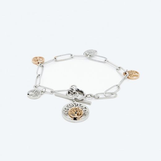 Bracelet Sovrani AV0047 en acier doré bicolore avec breloques Arbre de vie