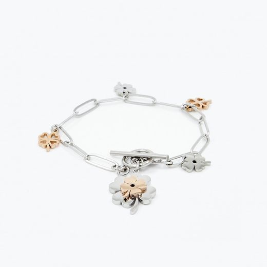 Polsera Acer Bicolor Daurat Sovrani AV0048 Charms Treboles