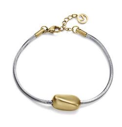 Pulsera Acero Bicolor Dorado Viceroy Mujer 14449P01000 Rectángulo Irregular En Brillo