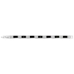 Pulsera Acero Bicolor Negro Cargo (AC)C43062 Cadena Eslabones 0,015ct Brillantes