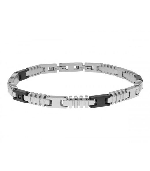 Pulseira masculina Liska MTC114BR-N com elos em aço bicolor preto