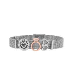 Pulsera Acero Bicolor Rosa Mujer Liska LMBR80 Alloy Corazón Anillo