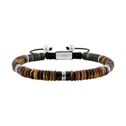 Pulsera Acero Cargo (AC)C43068 Piedras Ojo De Tigre Natural