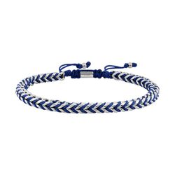 Pulsera Acero Cargo (AC)C43076 Eslabones Y Cuerda Azul
