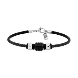Pulsera Acero Cargo (AC)C43081 Piel Azul Trenzada