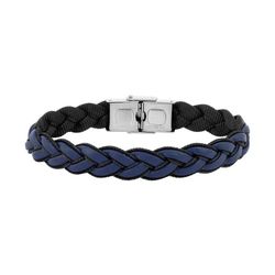 Pulsera Acero Cargo (AC)C43086 Piel Azul Trenzada