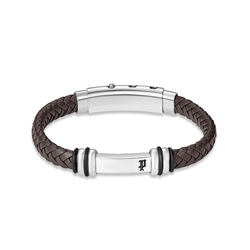 Pulsera Acero - Cordón Marrón Police PEAGB0041402 Logo Police