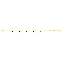 Pulsera Acero Dorado Argyor-MRM (AC)403313 Eslabones Circonitas Negras