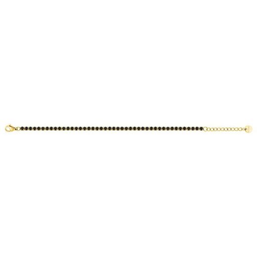 Pulseira de aço dourado com elos de zircônia preta Argyor-MRM (AC)403317