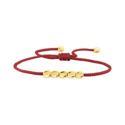 Pulsera Acero Dorado Argyor-MRM (AC)403334 Macramé Rojo