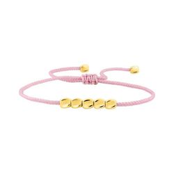 Pulsera Acero Dorado Argyor-MRM (AC)403338 Macramé Rosa Claro