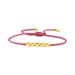 Pulsera Acero Dorado Argyor-MRM (AC)403339 Macramé Rosado