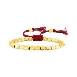 Pulsera Acero Dorado Argyor-MRM (AC)403340 Macramé Rojo