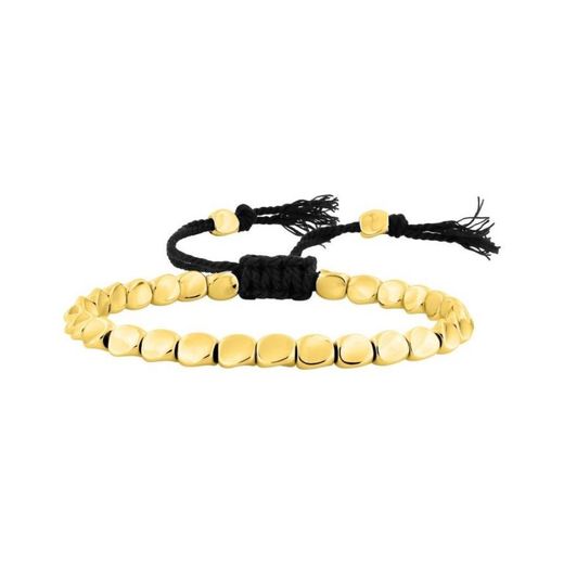 Argyor-MRM (AC)403342 Gold Steel Bracelet with Black Macramé