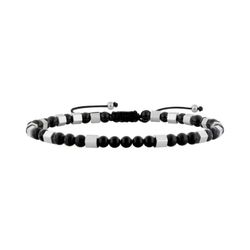 Pulsera Acero Dorado Argyor-MRM (AC)403373 Macramé Piedras Negras