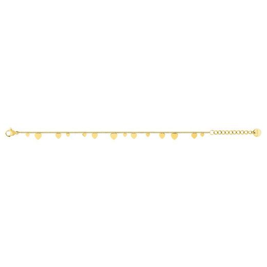 Argyor-MRM (AC)403377 Gold Steel Bracelet with Hanging Heart Links