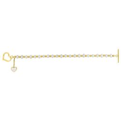Pulsera Acero Dorado Argyor-MRM (AC)403378 Corazón Con Perlas