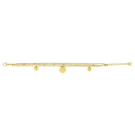Pulseira de aço dourado com círculos pendurados Argyor-MRM (AC)403434