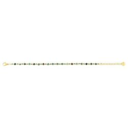Pulsera Acero Dorado Argyor-MRM  (AC)403436 Eslabones Con Piedras Verdes