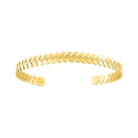 Argyor-MRM (AC)403449 Gold Steel Bracelet Rigid Open Hoop with Spikes