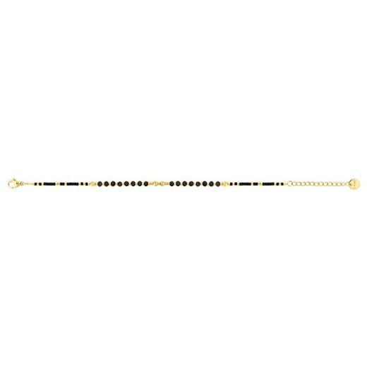 Argyor-MRM (AC)403453 Gold Steel Bracelet with Black Zirconia Links