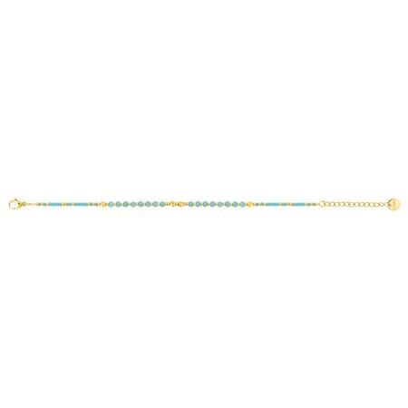 Pulseira de aço dourado Argyor-MRM (AC)403454 com elos de zircônia turquesa