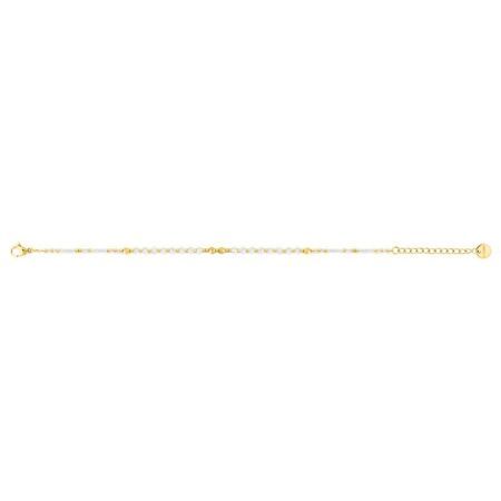 Pulseira de aço dourado com elos de pérola Argyor-MRM (AC)403455