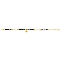 Pulsera Acero Dorado Argyor-MRM  (AC)403457 Eslabones Con Circonitas Negras Y Perlas