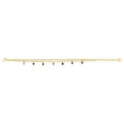 Argyor-MRM (AC)403461 Gold Steel Bracelet Double Links with Hanging Drops